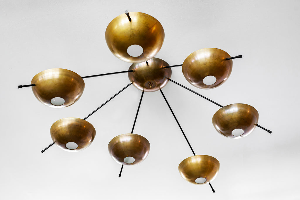 Stilnovo Style Brass Dome Light