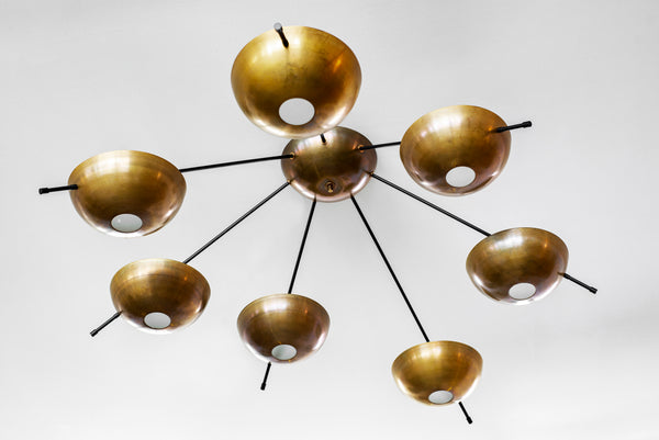 Stilnovo Style Brass Dome Light