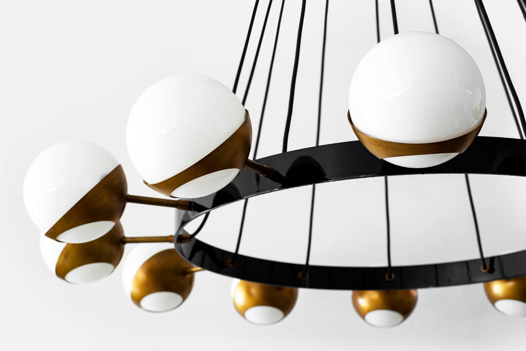 12 Globe Stilnovo Style Chandelier