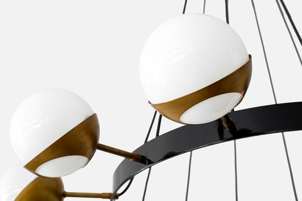 12 Globe Stilnovo Style Chandelier