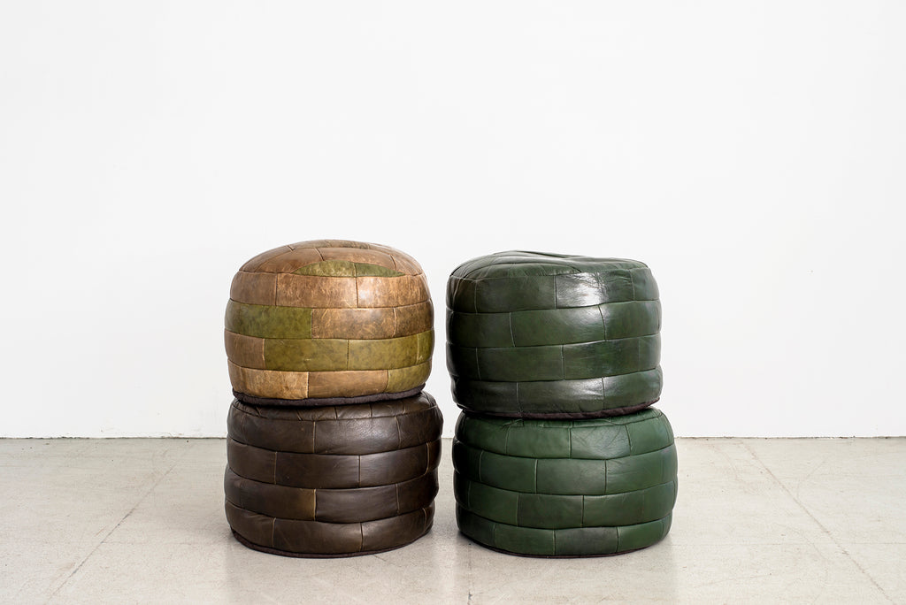 De Sede Leather Brick Patchwork Ottomans