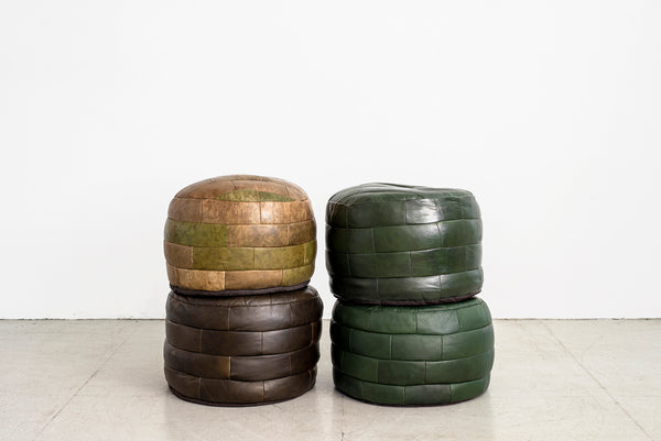 De Sede Leather Brick Patchwork Ottomans