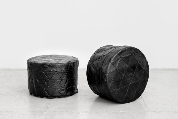 De Sede Leather Pyramid Patchwork Ottomans
