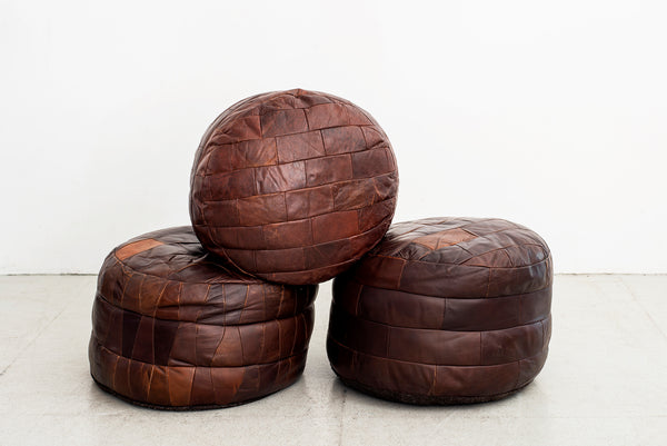 De Sede Leather Brick Patchwork Ottomans
