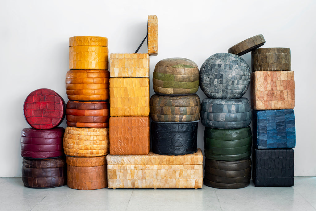 De Sede Leather Patchwork Ottomans