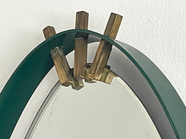 Italian Green Enamel Mirror