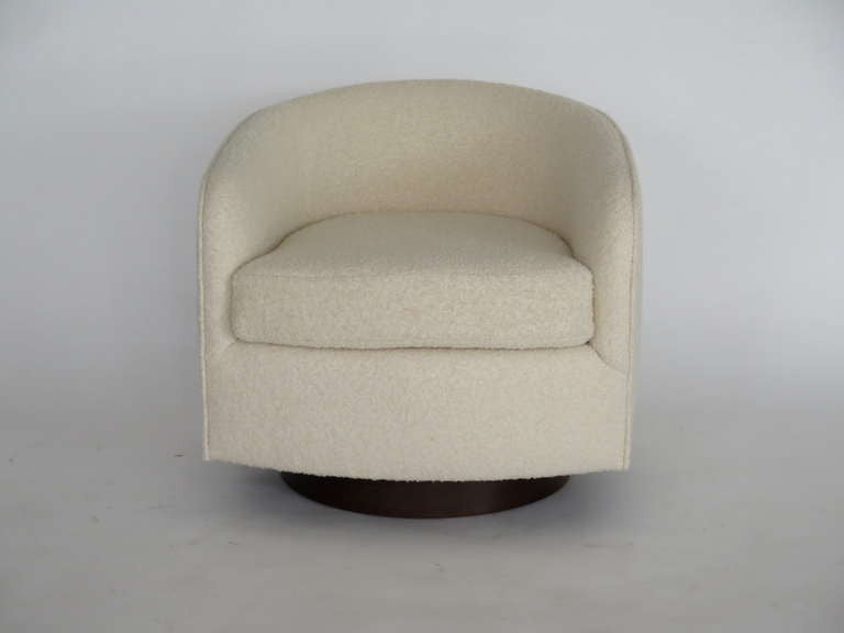 Pair of Milo Baughman Style Swivel Chairs