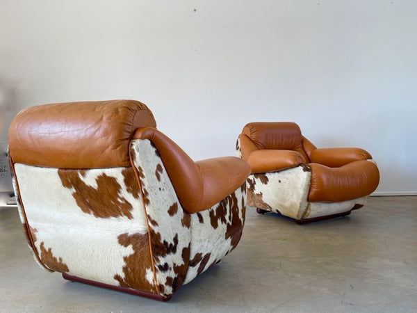 1970's Italian Leather Chairs
