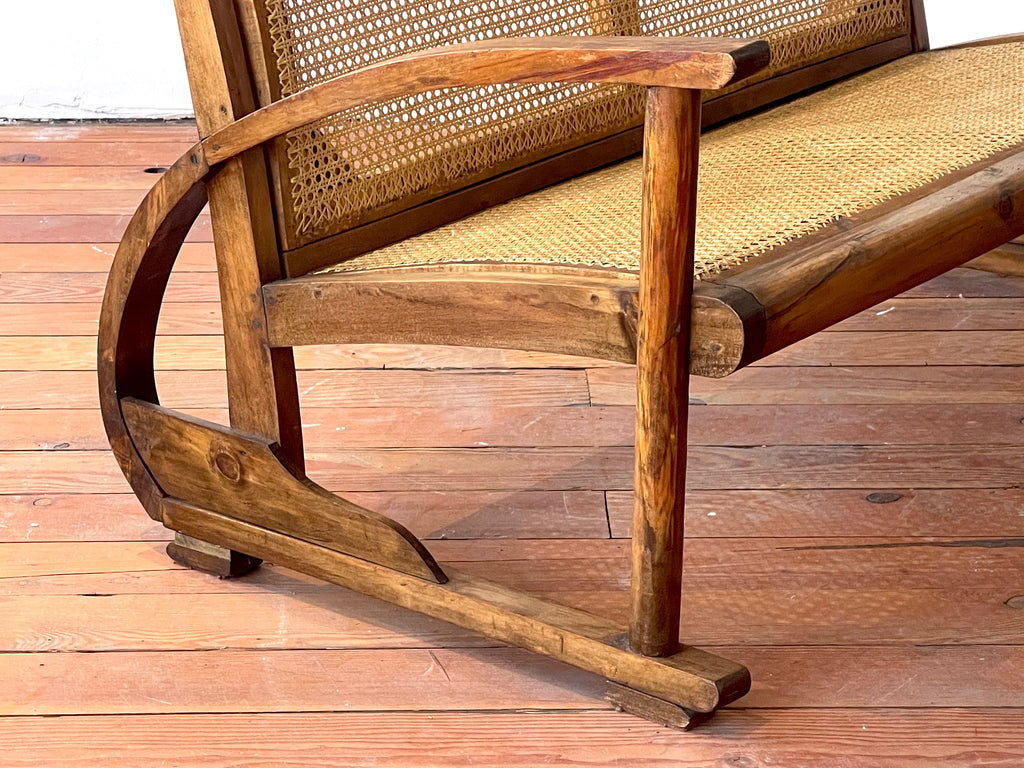 1940s French Caned Bench