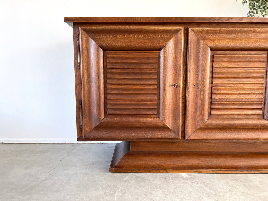 1940's Ribbed Oak Cabinet