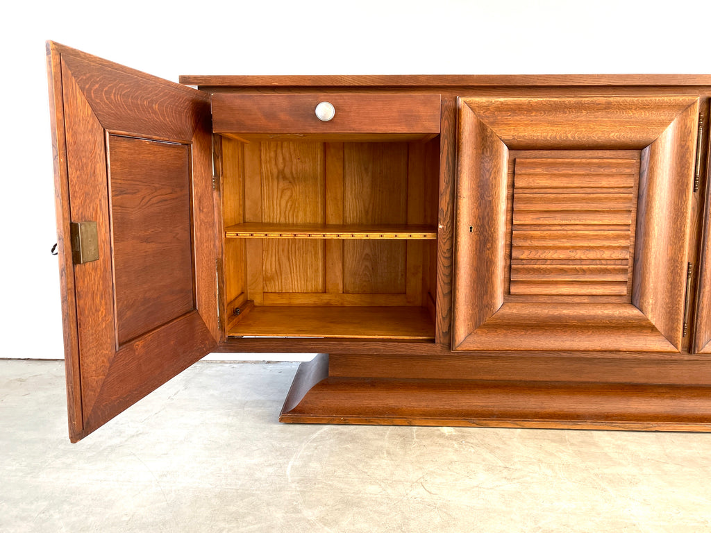 1940's Ribbed Oak Cabinet