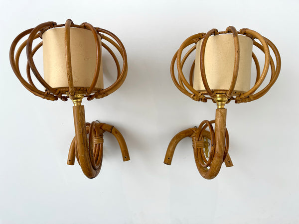 Louis Sognot Bamboo Sconces