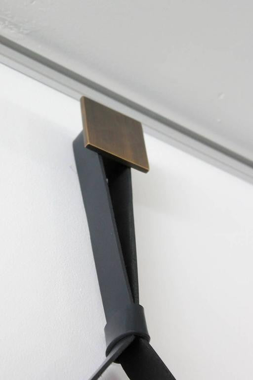 Emmerson Square Metal and Leather Mirror