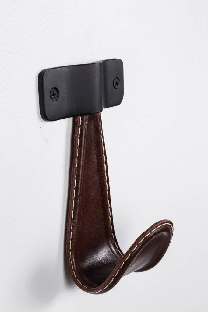 Atelier Leather and Iron Single Hook, Brown