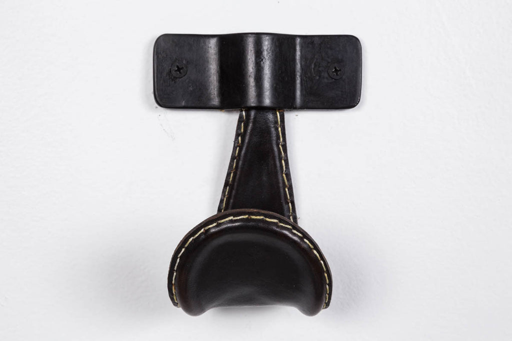 Atelier Leather and Iron Single Hook, Black