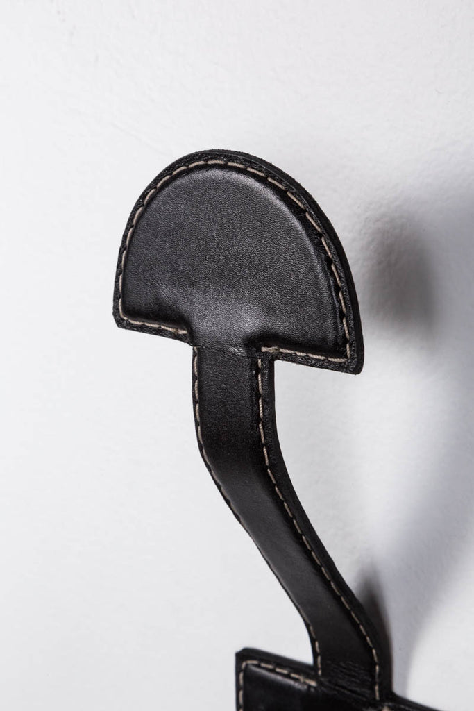 Atelier Leather Wrapped Double Hook, Black