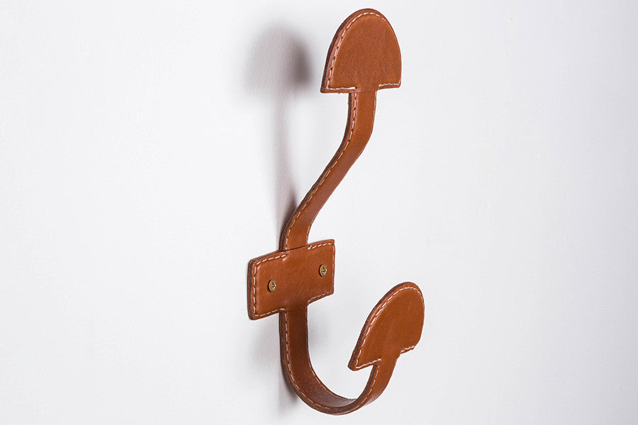 Atelier Leather Wrapped Double Hook, Tan