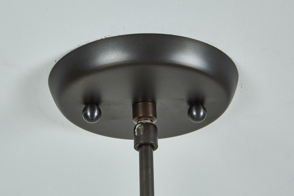 Iron and Glass Lantern Three Row Pendant