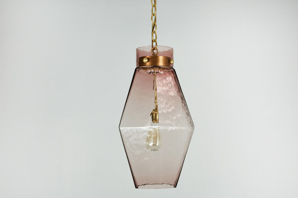 Venini Amethyst Glass Hexagon Pendant