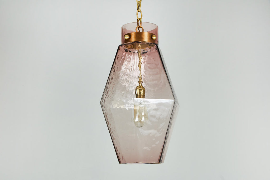 Venini Amethyst Glass Hexagon Pendant