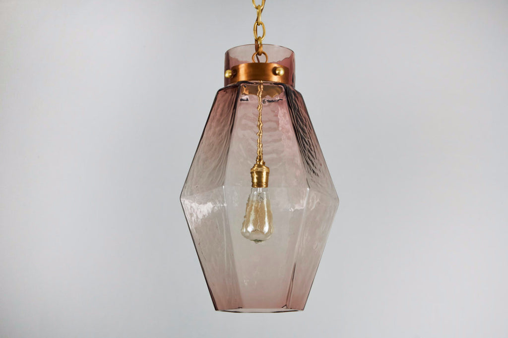 Venini Amethyst Glass Hexagon Pendant