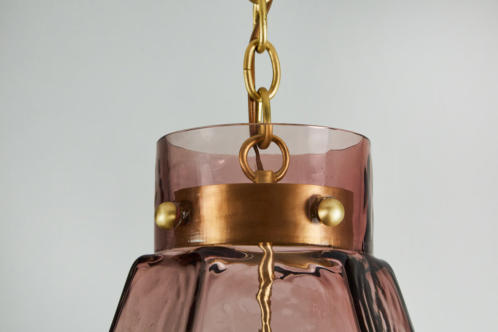 Venini Amethyst Glass Hexagon Pendant