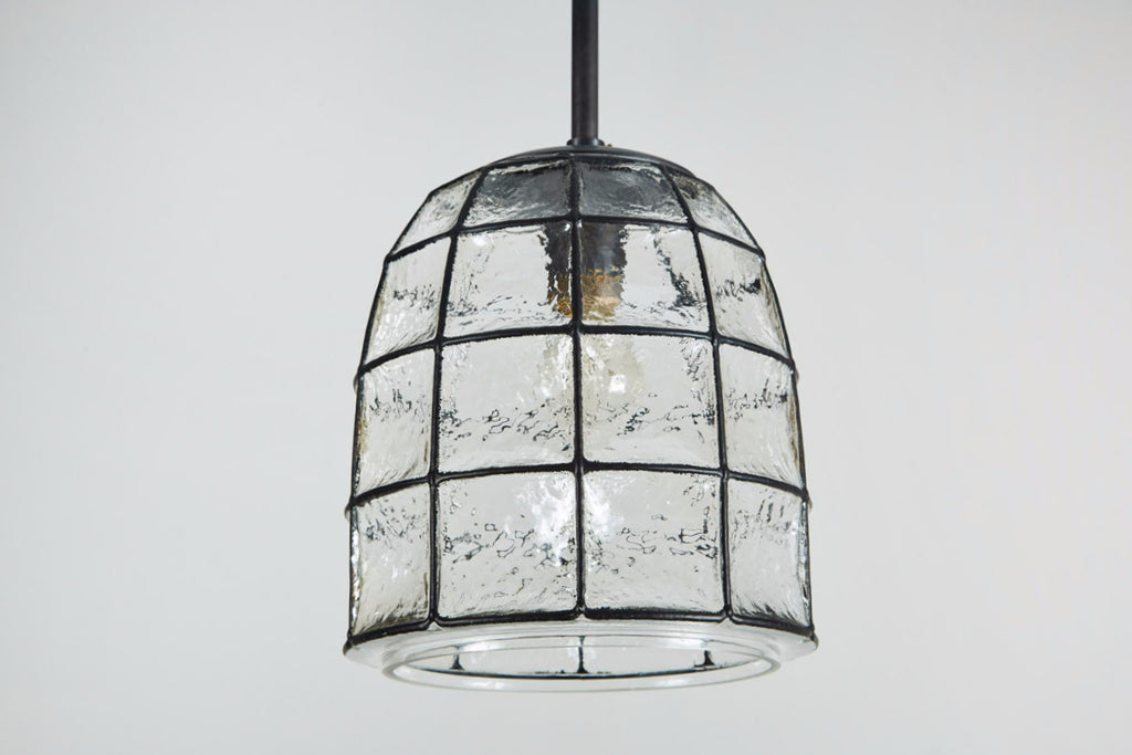 Iron and Glass Dome Pendant