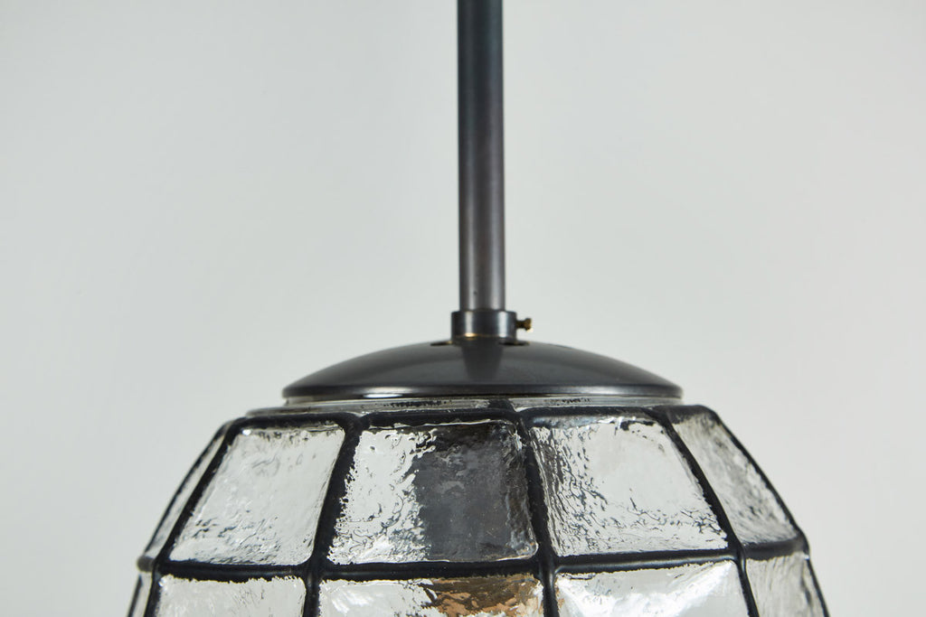 Iron and Glass Dome Pendant