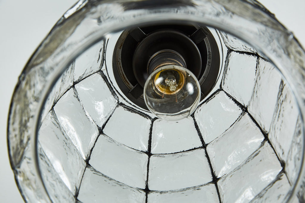 Iron and Glass Dome Pendant