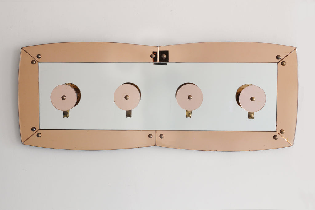 Italian Cristal Art Mirror Wall Hook Rack