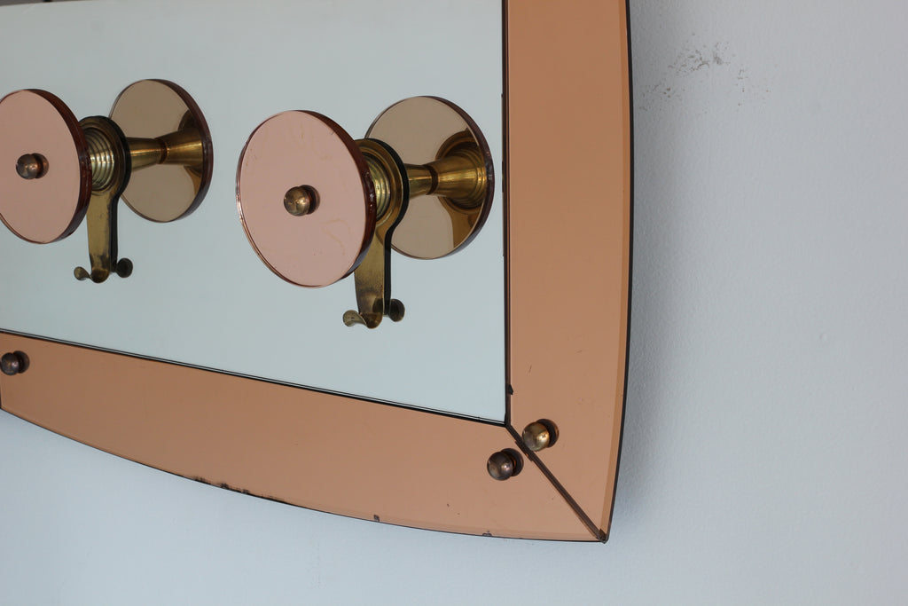 Italian Cristal Art Mirror Wall Hook Rack