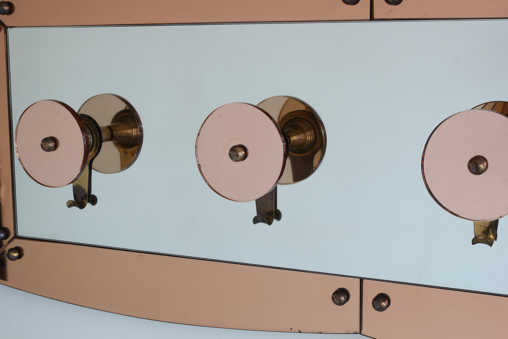 Italian Cristal Art Mirror Wall Hook Rack