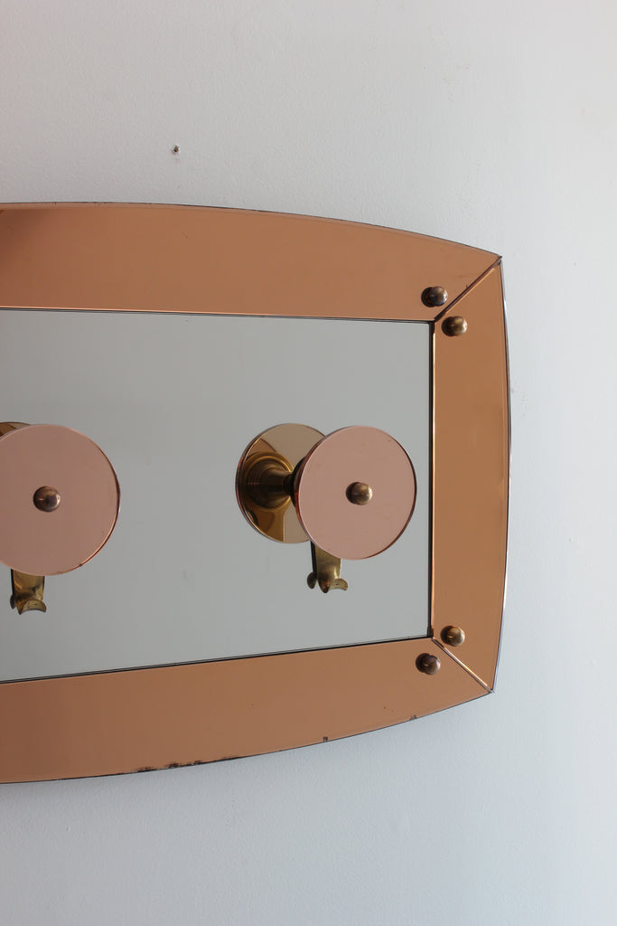 Italian Cristal Art Mirror Wall Hook Rack