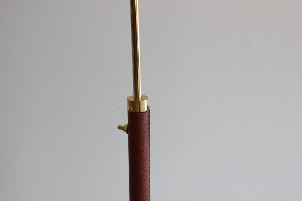Jacques Adnet Leather and Brass Floor Lamp