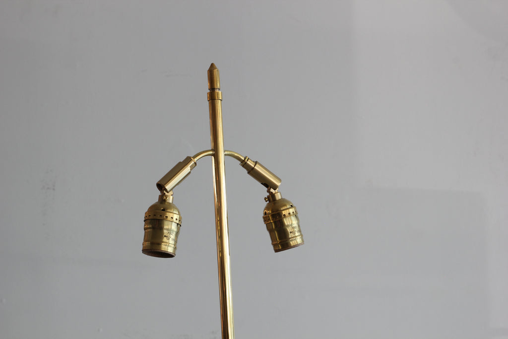 Jacques Adnet Leather and Brass Floor Lamp