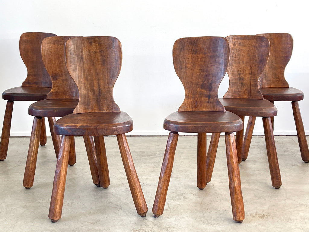 Sculptural Elm Wood Chair