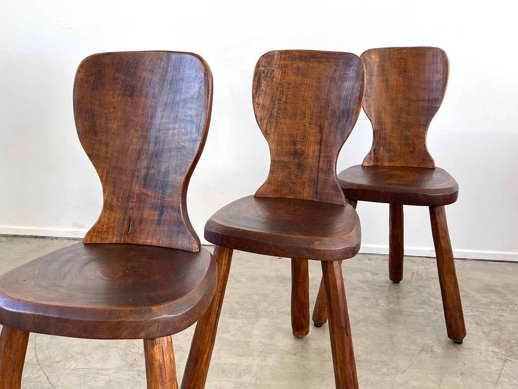 Sculptural Elm Wood Chair