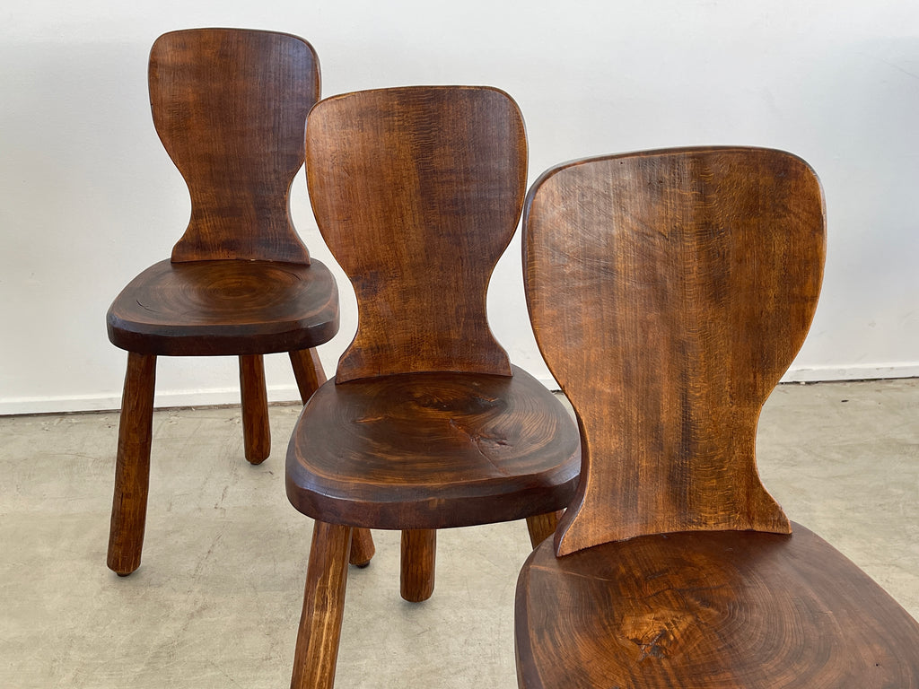 Sculptural Elm Wood Chair