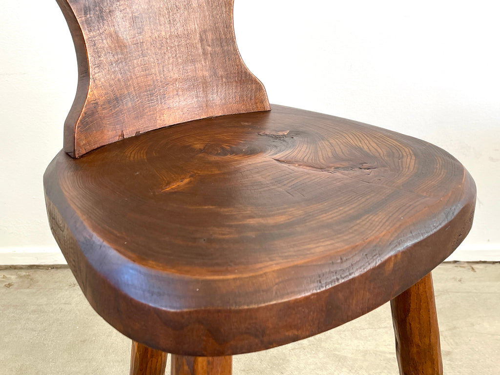 Sculptural Elm Wood Chair