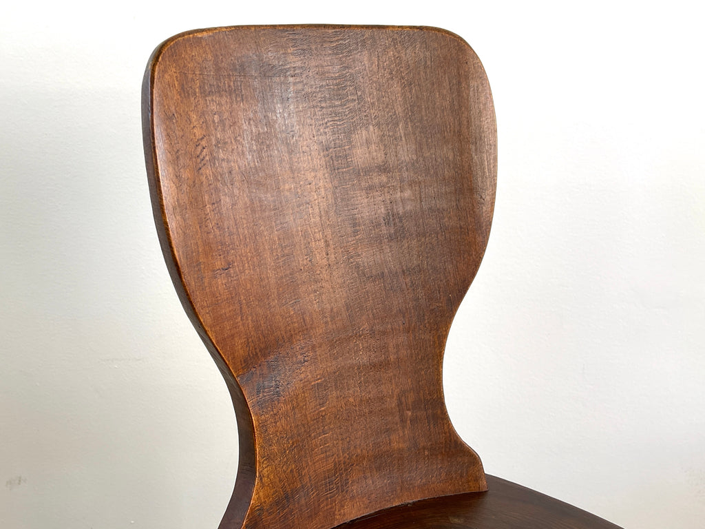 Sculptural Elm Wood Chair