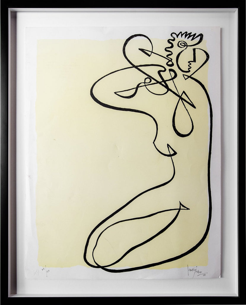 Jean Negulesco Continuous Line Drawings - Yellow
