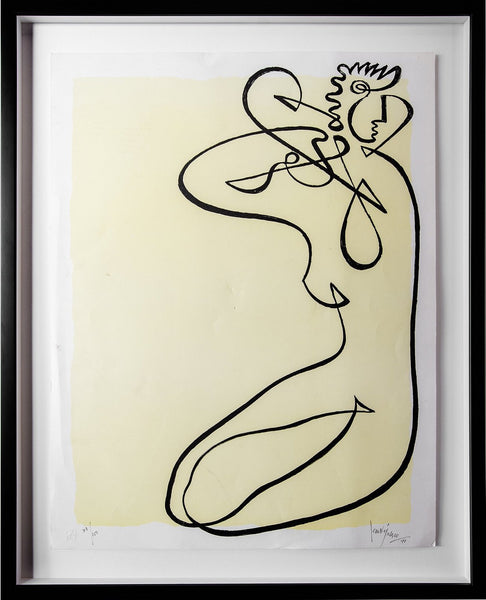 Jean Negulesco Continuous Line Drawings - Yellow
