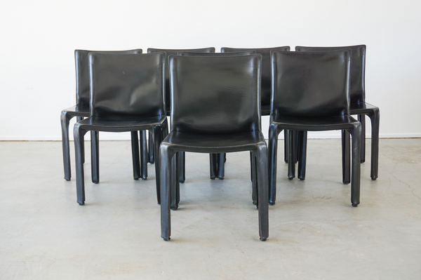 Mario Bellini "Cab" Chairs in Black Leather