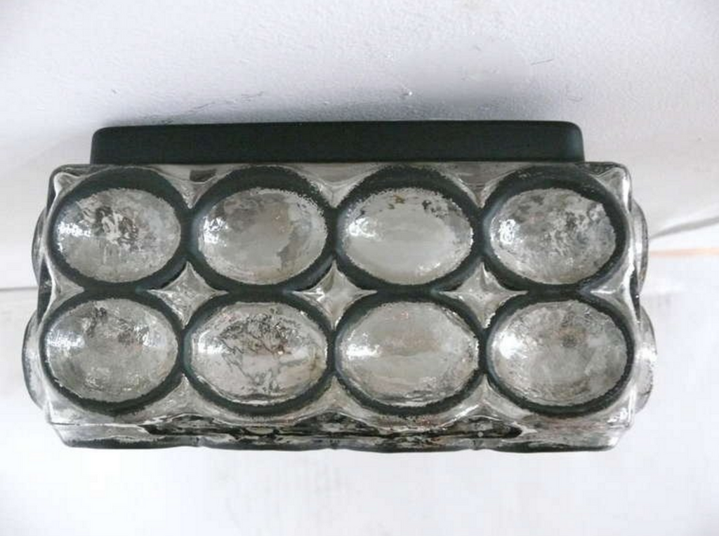 Limburg Iron and Glass Square Flush Mount