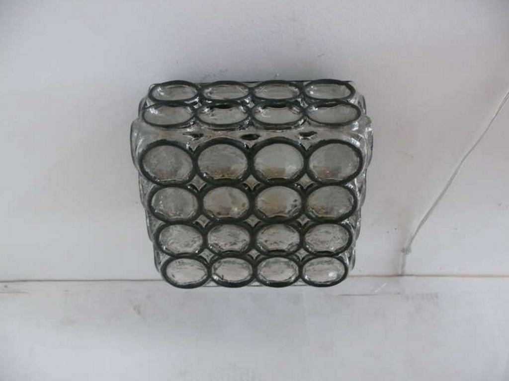 Limburg Iron and Glass Square Flush Mount