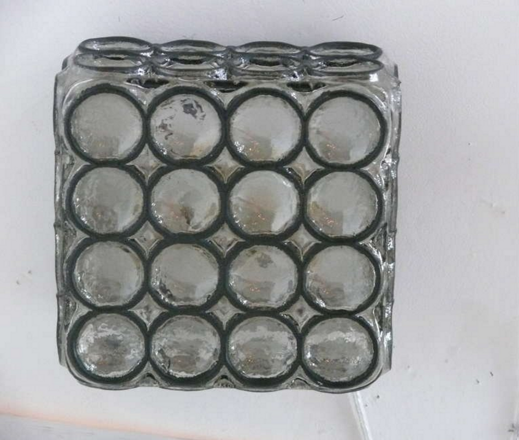 Limburg Iron and Glass Square Flush Mount