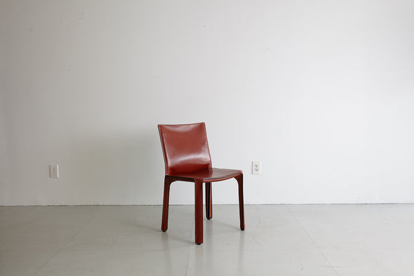 Cassina Cab Side Chairs in Red Leather